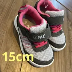IFME スニーカー 15.0CM グレー/ピンク