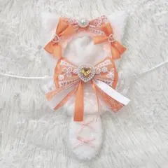 ぬい服 着ぐるみ ちびぐるみ 11cm ねこ 羽つき オレンジ