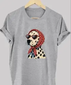 【新品未使用品】ダルメシアン ハートサングラス Tシャツ グレー