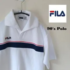 【90's 】日本製 FILA フィラ ゲームシャツ ラインポロシャツ