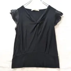 LAPIS LUCE PER BEAMS シアー袖カットソー 黒 Sのサムネイル