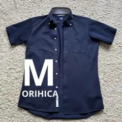 ORIHICA ネイビー ボタンダウンポロシャツ Mサイズ