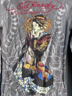 Ed Hardy 長袖　ロンT ワッフル　グレーのサムネイル