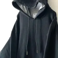 チャンピオン ロゴ刺繍 プレーン スウェットパーカー L ブラック 黒 古着