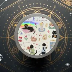 【1169】海外　6m巻　マットPETカッティングマスキングテープ　四季ねこ 1169】海外 6m巻 マットPETカッティングマスキングテープ 四季ねこ