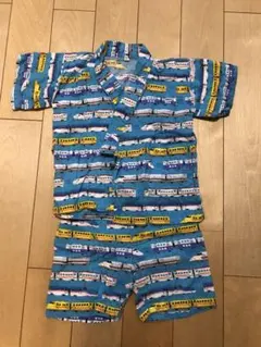 マザウェイズ 電車柄 甚平 90cm 男の子　夏　プラレール風
