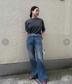 CENTER PRESS SLIT DENIM ameri vintage 古着のサムネイル