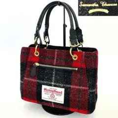 美品 サマンサタバサ ハリスツイード コラボ ハンドバッグ