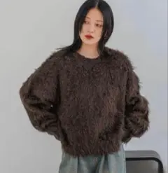 新品 JEANASIS 7Gブークレシャギープルオーバー　ジーナシス ニット