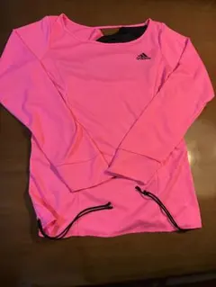 adidas アディダス 長袖Tシャツ　蛍光ピンク スポーツウェア
