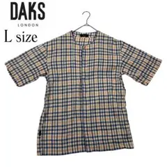 美品　DAKS 半袖シャツ　チェック柄 Lサイズ ポロシャツ　春夏コーデ