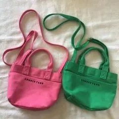 LOWRYS FARM ツーウェイミニトートバッグ2個セット（ピンク・グリーン）