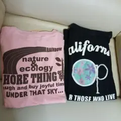 Ocean Pacificピンクと黒のTシャツ 2枚セット