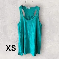 【美品】ターコイズ バックオープン タンクトップ XS レディース ヨガ