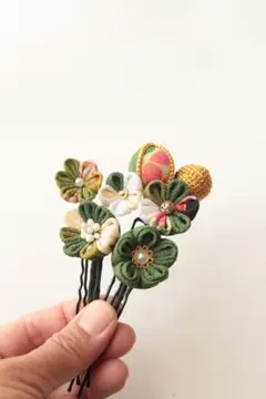 特価　つまみ細工髪飾り　七五三　和装　前撮り　卒業式　Uピン　髪飾りセット