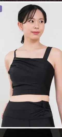 新品未開封SUKALA シャインストレッチアシンメトリーブラック タンクトップM