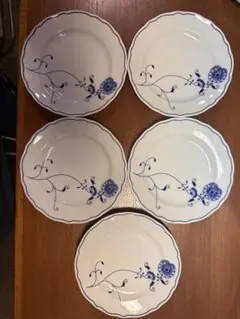 ボヘミア ブルーオニオン プレート 5枚セット チェコ 洋食器 皿のサムネイル