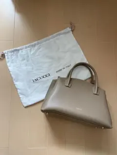 美品 IACUCCI べラール レザー ハンドバッグ モカ グレージュ M