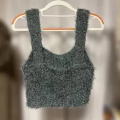 hunch グリーンのふわふわビスチェのサムネイル