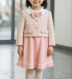 ピンク ツイード フォーマット ドレス ワンピース 120