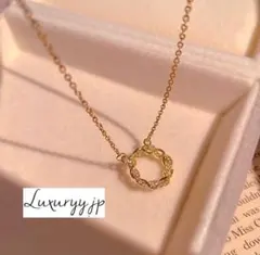 サージカルステンレス 編み込ジルコニアダイヤ 人気★ ネックレス デザインフープ