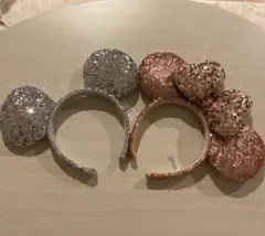 ミニー耳カチューシャ シルバー ピンク