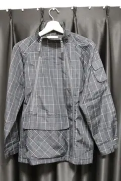 グレー チェック柄 ナイロンジャケット