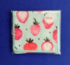 FEILER　ラブラリー　ストロベリードット　ハンカチポーチ　ペールグリーン