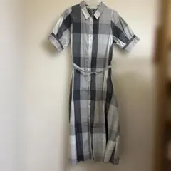 【グレイル】【美品】チェック柄 半袖シャツワンピース