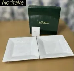 Noritake ノリタケ ホワイト 23cm スクエアプレートペア 2枚セット
