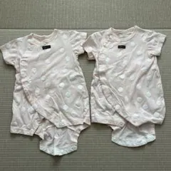水玉模様ロンパース 60-70cm 夏　双子