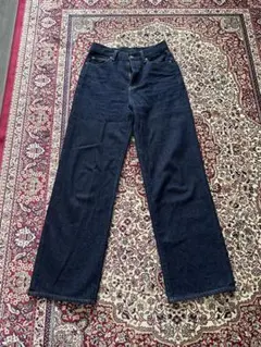 ユニクロユー デニムパンツ ワイドストレートジーンズ 23 ブルー M