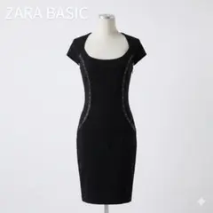 ZARA BASIC ザラベーシック ワンピース スタッズ 黒 M スペイン製のサムネイル