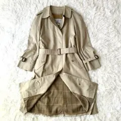 バーバリーズ ステンカラーコート M ライナー付き ノバチェック ベルト完備