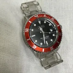 HEB MILANO JUSTDATE 赤 クリア 腕時計