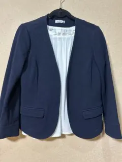 エウルキューブ ネイビー ノーカラージャケット