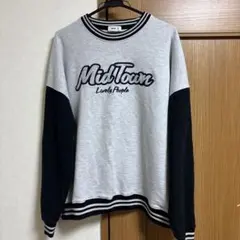 MidTown ロゴ入り トレーナー グレー/ブラック