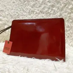 TAKEO KIKUCHI パテントレザー セカンドバッグ ワインレッド