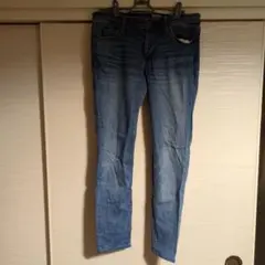 LL〜3L ユニクロ　ウルトラストレッチ　スキニーデニム ライトブルー