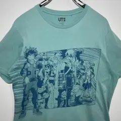 ヒロアカ　Tシャツ　サイズL UNIQLO デカロゴ　アニメ　マンガ　希少　古着