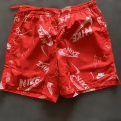 Nike ナイキ　未使用品　水陸両用　赤　ロゴプリント　ショートパンツ