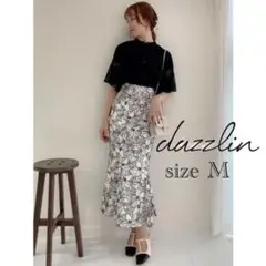 dazzlin ダズリン レースセミマーメイドスカート　花柄　カットワーク M