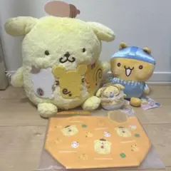 ポムポムプリン まとめ売り チームプリン ぬくぬく超BIGぬいぐるみ ミニトート