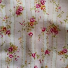 花柄ストライプ綿生地