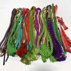 6-上　振袖用　舞台衣装　帯締め　正絹　キラキラ　新品入り　まとめ売り　10本