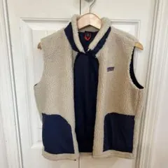 patagonia ボアベスト ベージュ/ネイビー