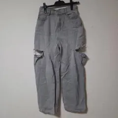 Re:EDIT リエディ サイドスリットワイドストレートコットンデニムパンツ M