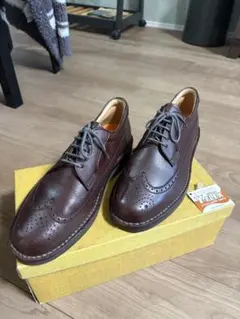 リーガル/ダークブラウン レザー ウィングチップ ドレスシューズ