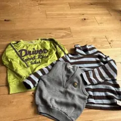 Bebe シャカシャカ オマケで Vネック ベスト フリース セット 110cm