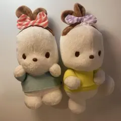 ポチャッコ　みみむすび　ぬいぐるみ　水色&黄色セット